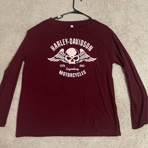 Harley-Davidson Men's Burgundy Long Sleeve Tee